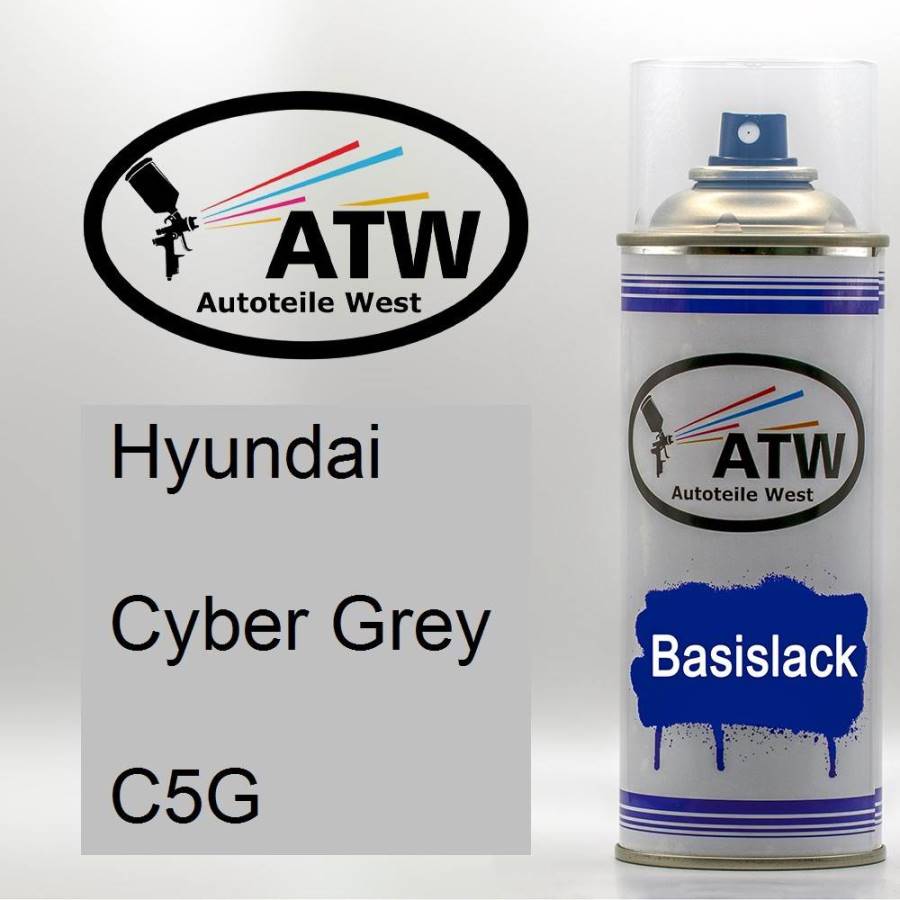 Hyundai, Cyber Grey, C5G: 400ml Sprühdose, von ATW Autoteile West.